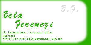 bela ferenczi business card