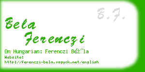bela ferenczi business card
